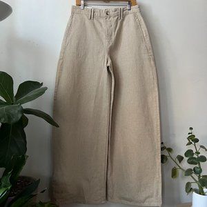 Zara Wide Leg Beige Jeans